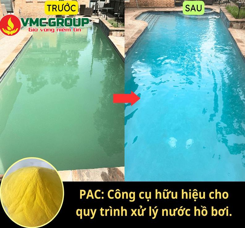 Sử dụng hóa chất trợ lắng PAC để làm trong nước bể bơi