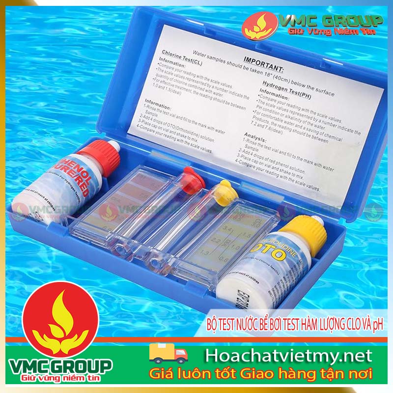 Cách đo nồng độ pH trong nước bể bơi bằng bộ test nước