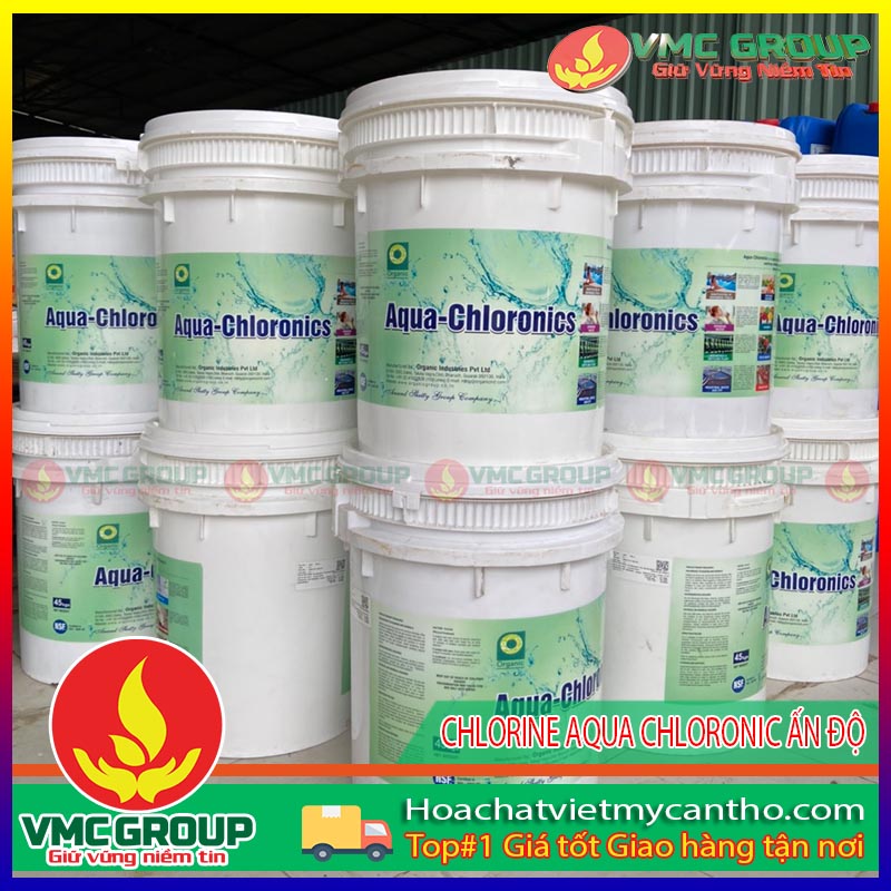 Hóa chất Chlorine xử lý nước bể bơi bị xanh