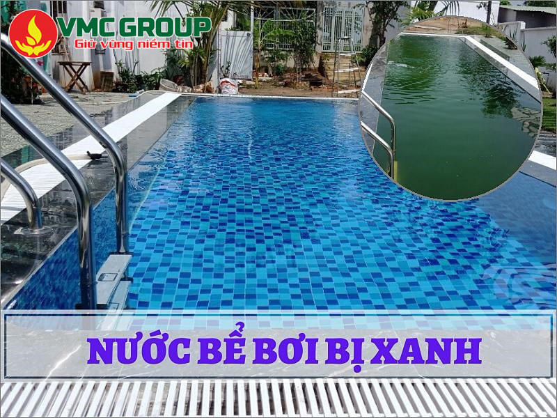Các bước xử lý nước bể bơi bị xanh