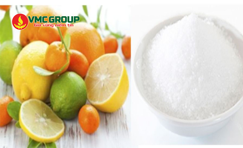 Acid citric có dạng tinh thể trắng, vị chua
