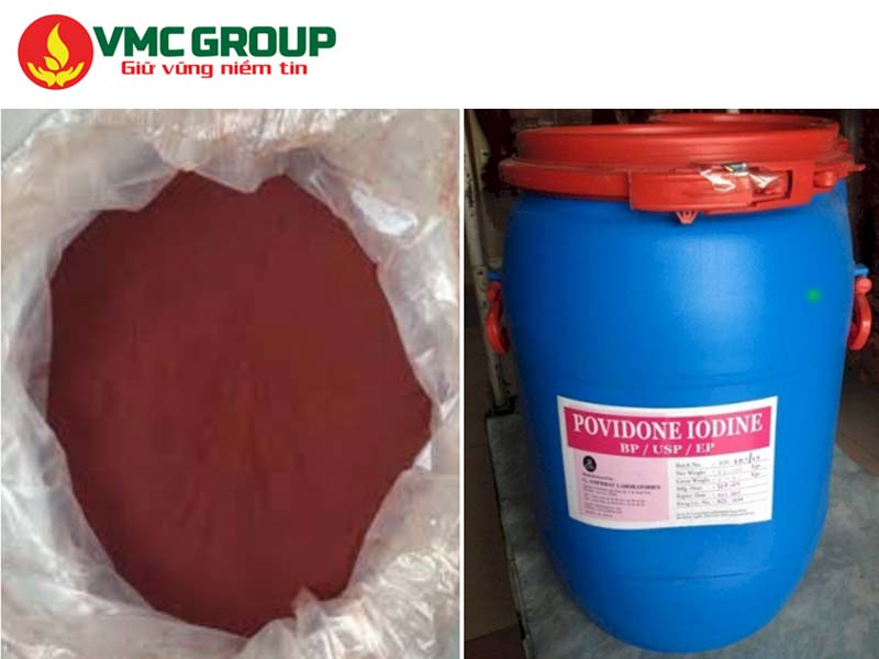 Povidone Iodine có dạng bột màu đỏ